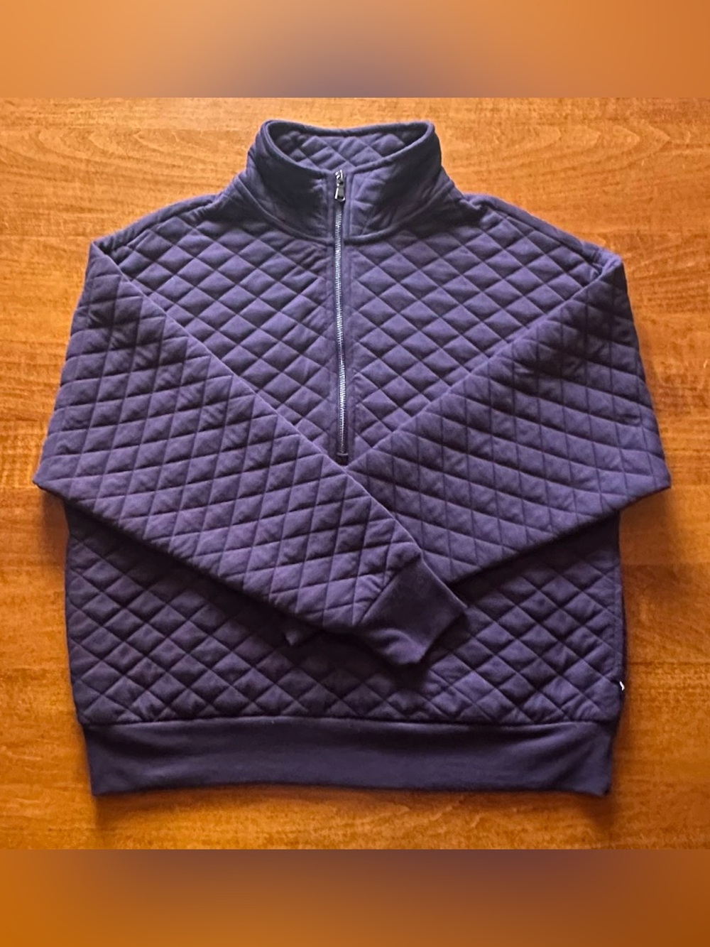 Eddie Bauer•quilted half-zip pullover sweatshirt•medium•polyester•purple•pockets
